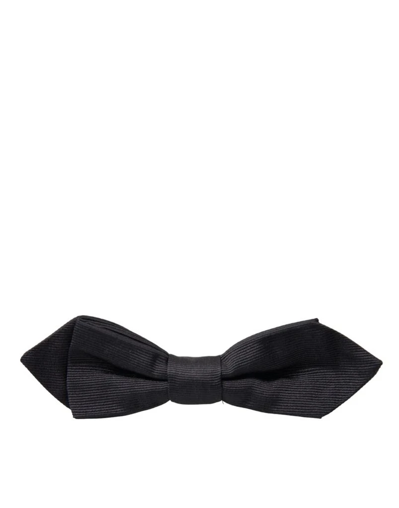 Dolce & Gabbana Black Silk Adjustable Neck Men Bow Tie 4