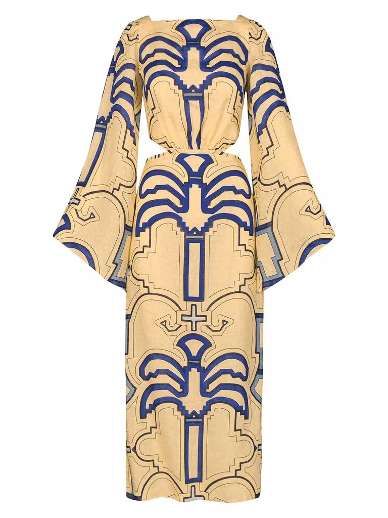 JOHANNA ORTIZ Soul Healer Printed Linen Ankle Dress 1
