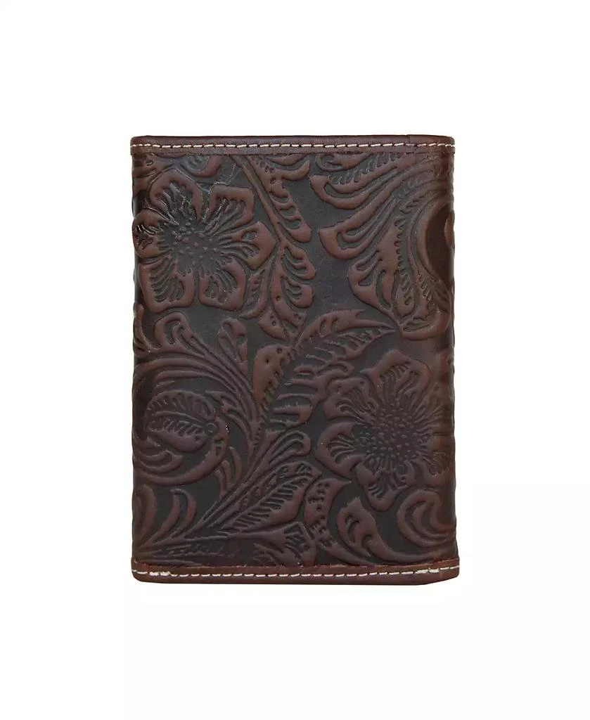 Lucky Brand Men's Western Embossed Leather Trifold Wallet 3