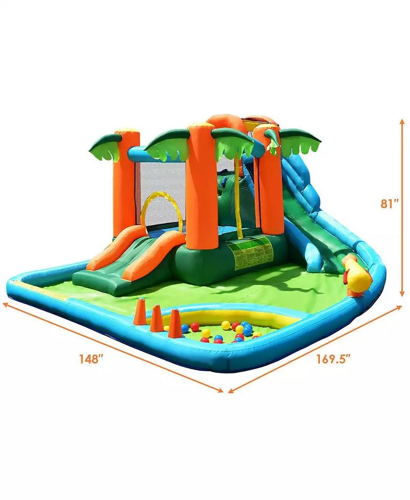 Gymax Inflatable Bounce House Jump Bouncer Kids Water Park Splash Play Center w/Blower 3
