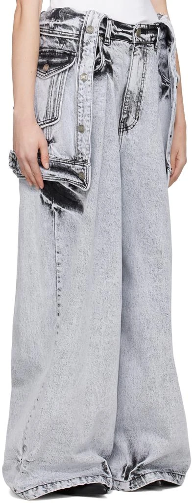 Juun.J Gray Layered Jeans 2