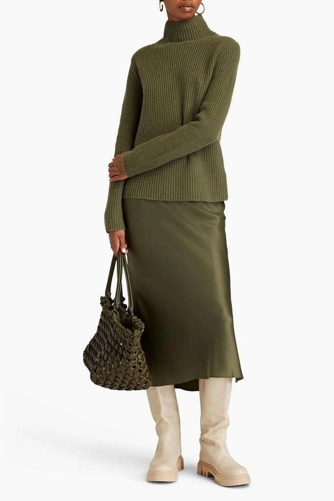 Vince Ribbed cashmere turtleneck sweater 2
