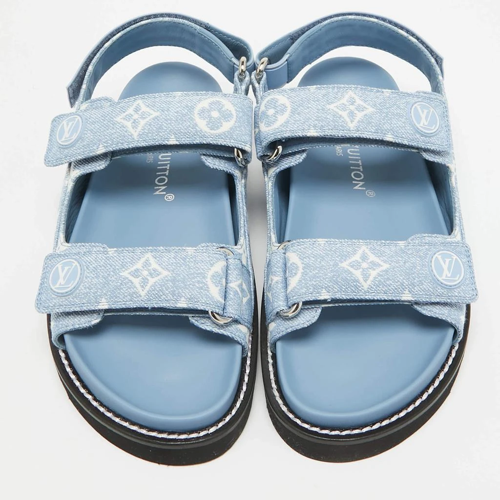 Louis Vuitton Louis Vuitton Blue Monogram Denim Paseo Flat Sandals Size 37 3