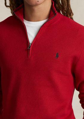 Polo Ralph Lauren Men’s deals Mesh-Knit Cotton Quarter-Zip Sweater Red Size Large NWT