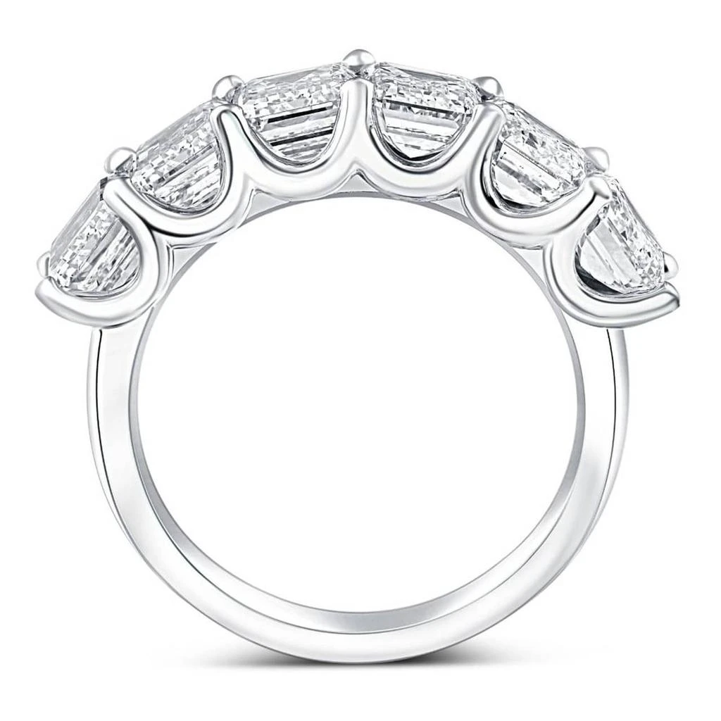 Pompeii3 6Ct TW Emerald Cut Diamond Ring U Prong Lab Grown 14k White Yellow or Rose Gold 4