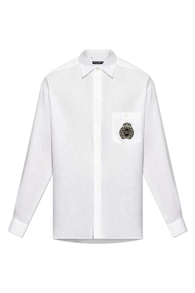 Dolce 
Gabbana Heraldic Patch Long-Sleeved Shirt