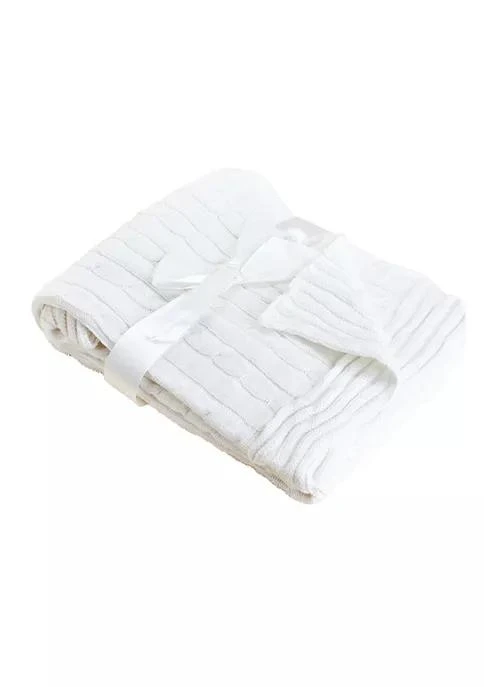 Baby Mode Signature Baby White Cable Knit Blanket