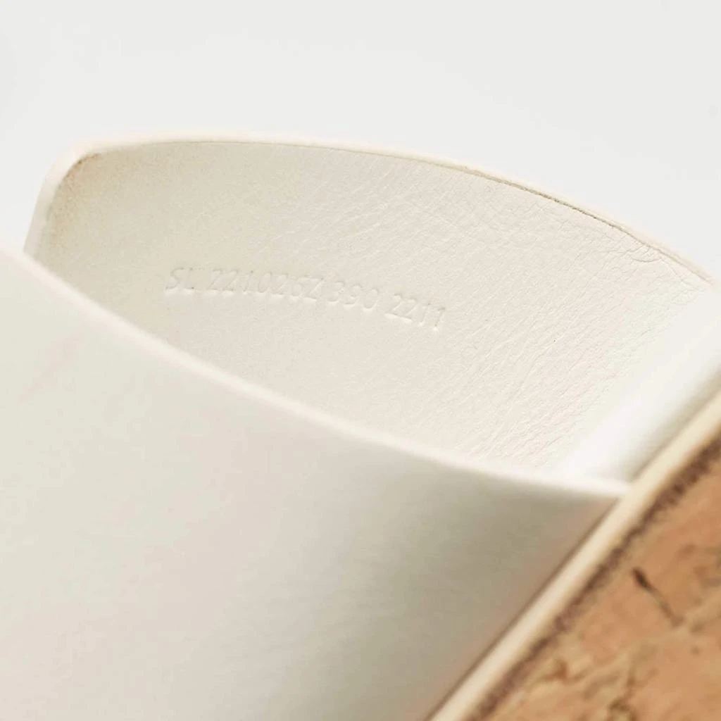 Hermes Hermes White Leather Eze Wedge Sandals Size 39 9
