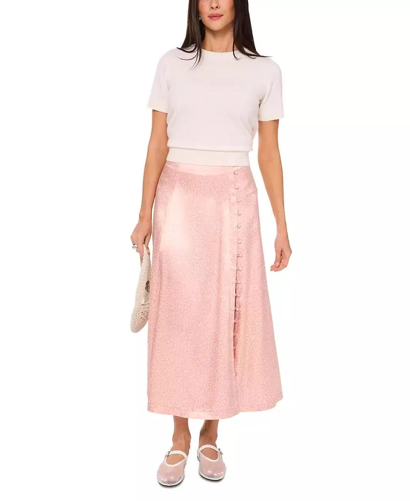 1. State Women's Printed Button-Trim Midi Skirt 4