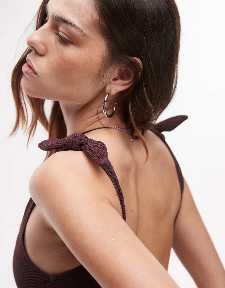 & Other Stories & Other Stories crinkle swimsuit in brown 2