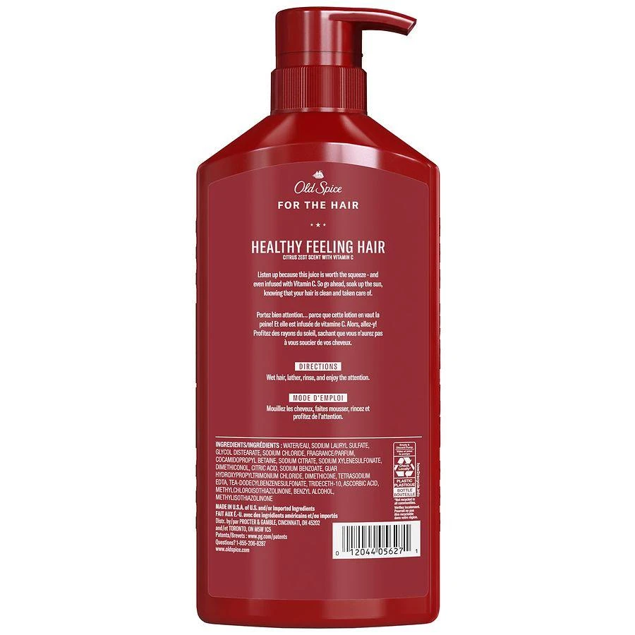 Old Spice Healthy Feeling Hair Shampoo for Men Citrus Zest 8