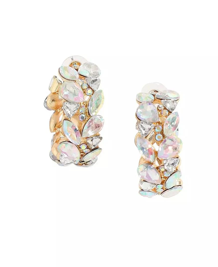 SOHI Gold-Plated Stone Hoop Earrings