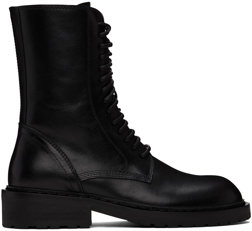 ANN DEMEULEMEESTER Lisa Ankle Boots in Black Leather - Shoes