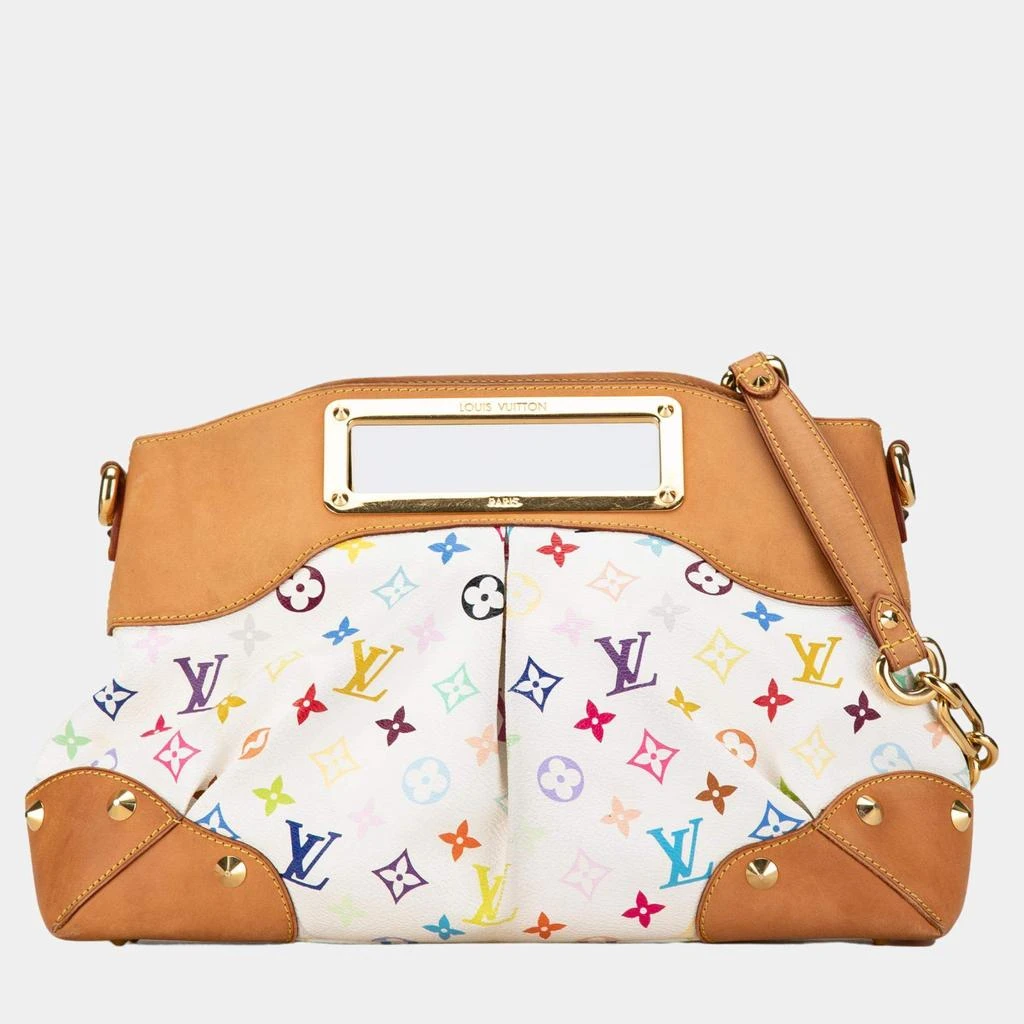 Louis Vuitton Louis Vuitton White Monogram Multicolore Canvas Judy MM Shoulder Bag 1