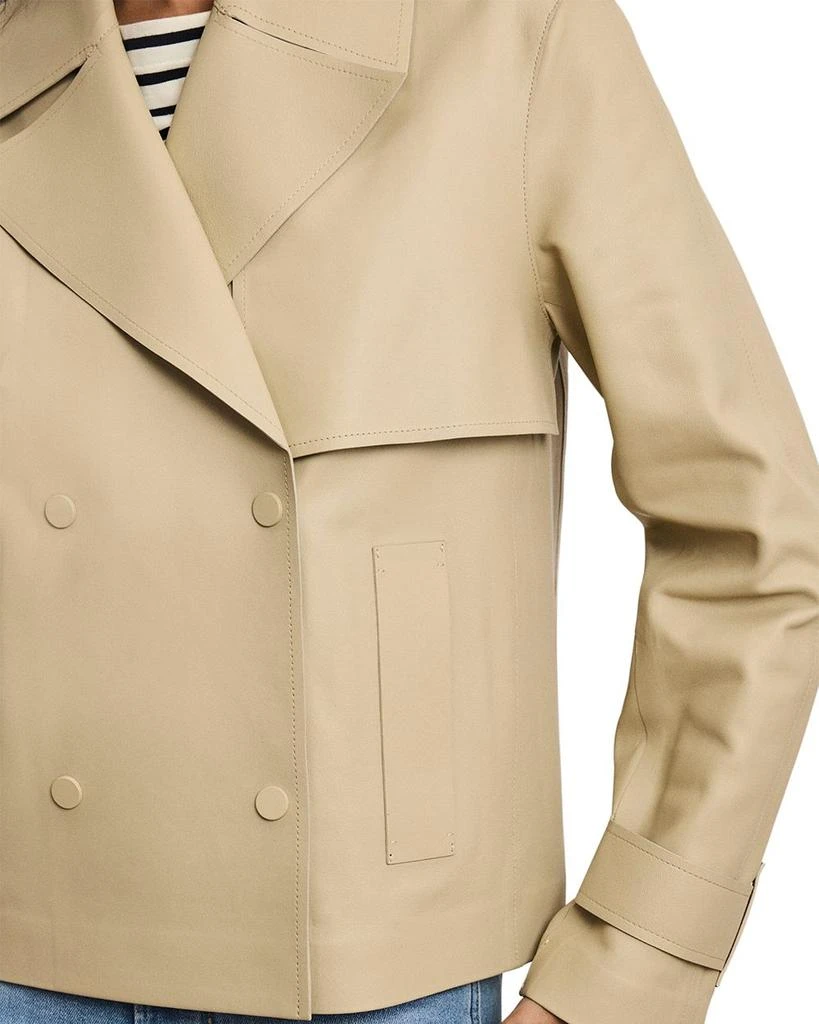 VERONICA BEARD Heathcliff Cropped Leather Trench Jacket 4