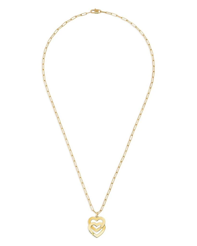 Dinh Van 18K Yellow Gold Double Coeurs Heart Pendant Necklace, 17.7" 1