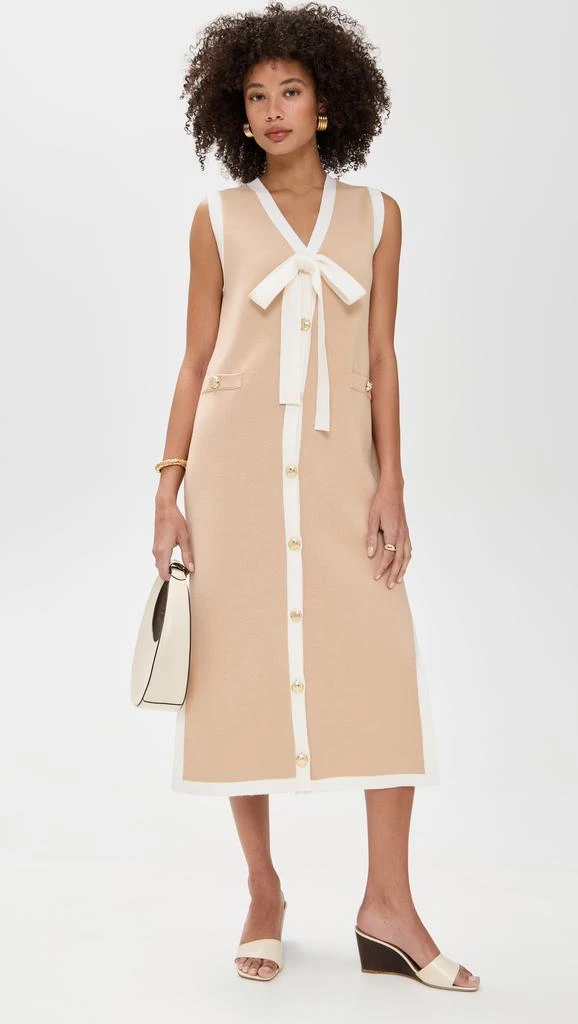 English Factory Knit Midi Dress With Ribbon Tie 1