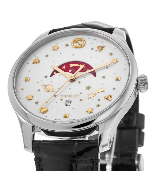Gucci Gucci G-Timeless Quartz White Dial Black Leather Strap Men's Watch YA126325 2