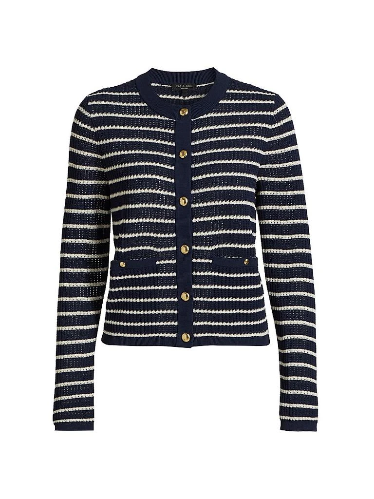 Rag & Bone Viola Cotton-Blend Stripe Cardigan 1