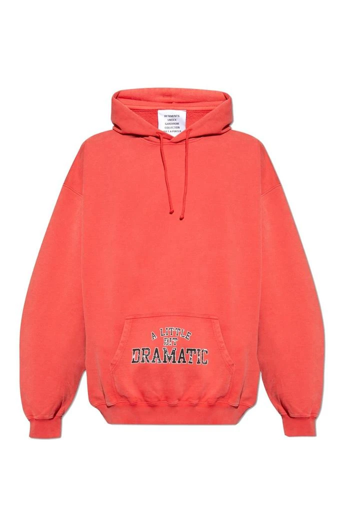 Vetements Vetements Logo Printed Kangaroo Pocket Hoodie 1