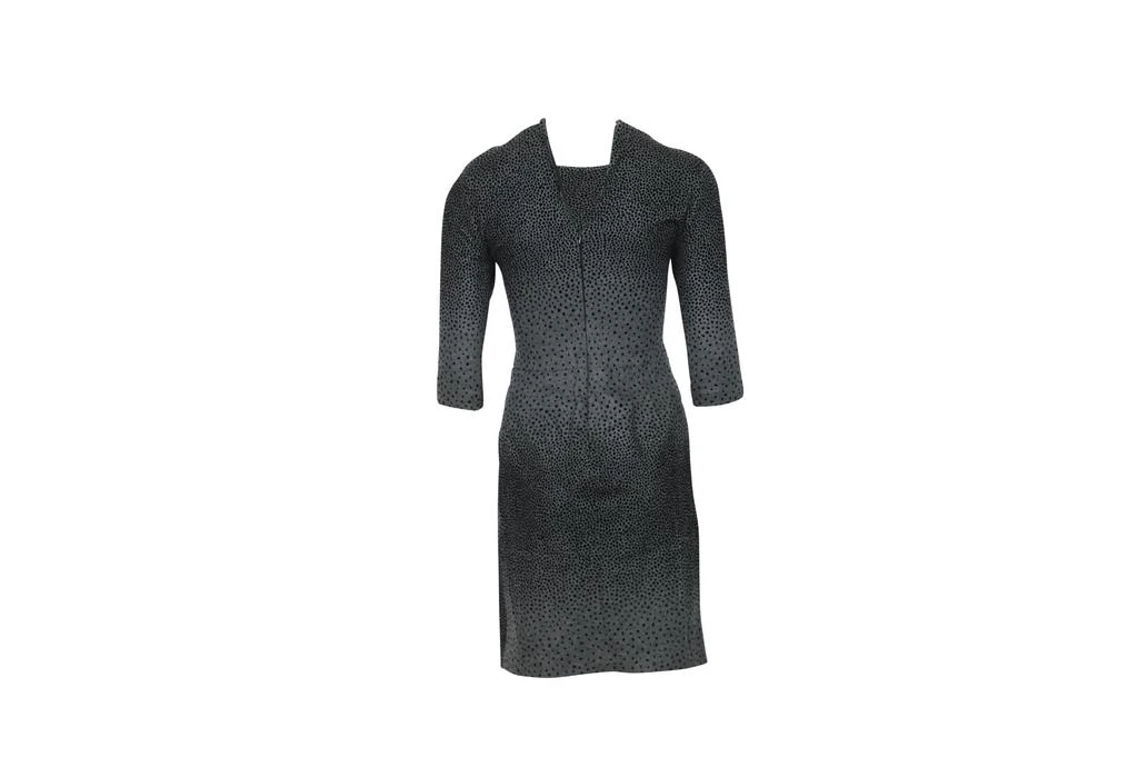 Issa London Polka-Dot Print Dress in Grey Wool 5