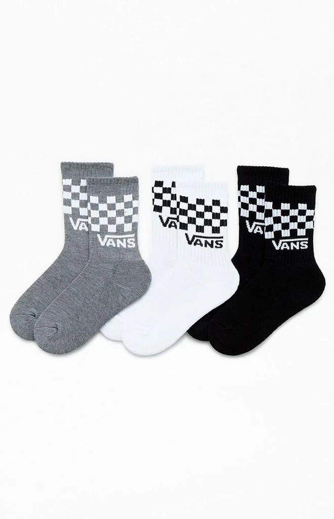 Vans 3 Pack Kids Drop V Classic Checkered Crew Socks 1