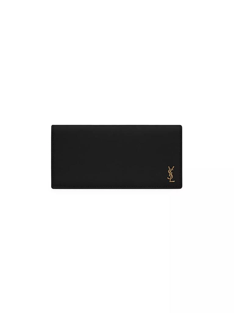 Yves Saint Laurent Tiny Cassandre Flat Wallet in Grained Leather 1