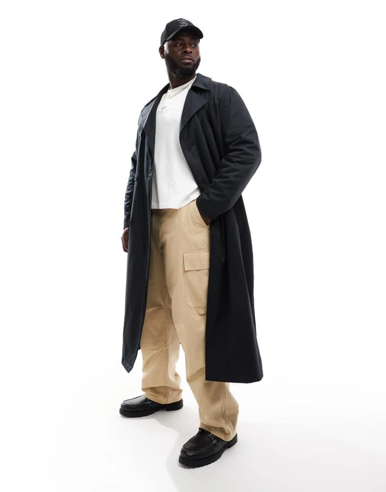 ASOS ASOS DESIGN trench coat with light wadding in black 2