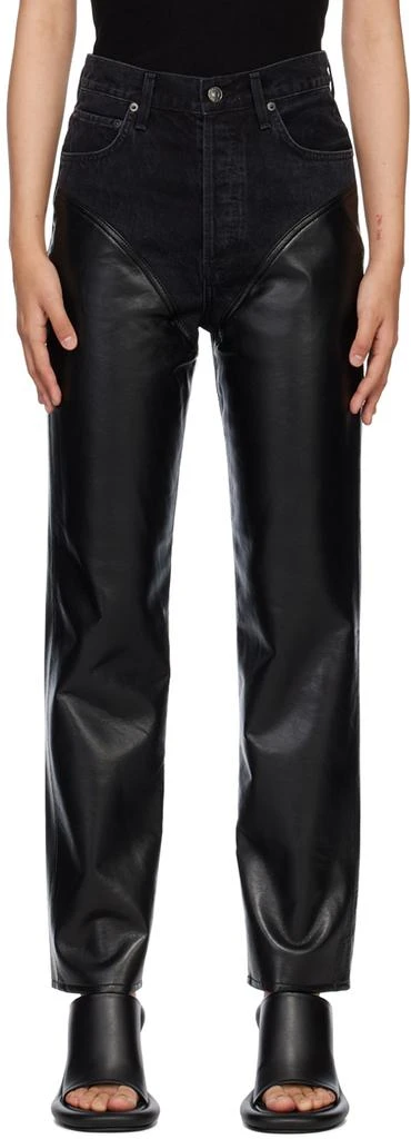 AGOLDE Black Harley Leather Pants 1