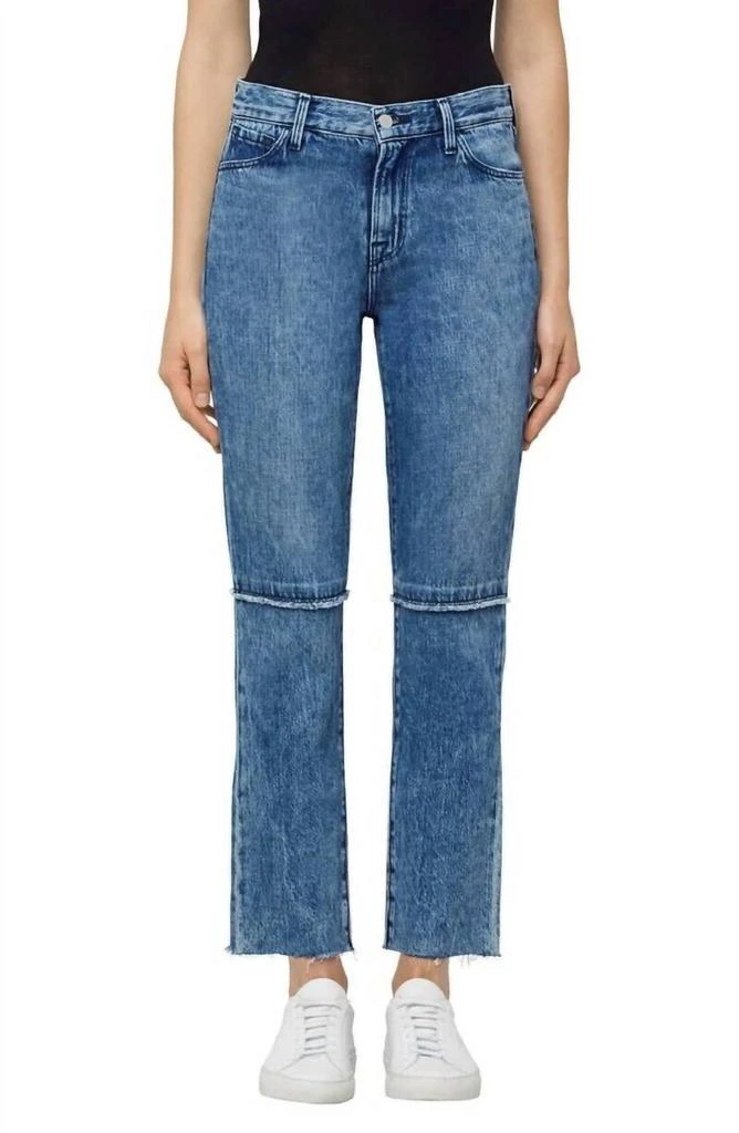 J Brand J Brand - Ruby Frayed Cropped Straight Raw Hem High Rise Jeans 1