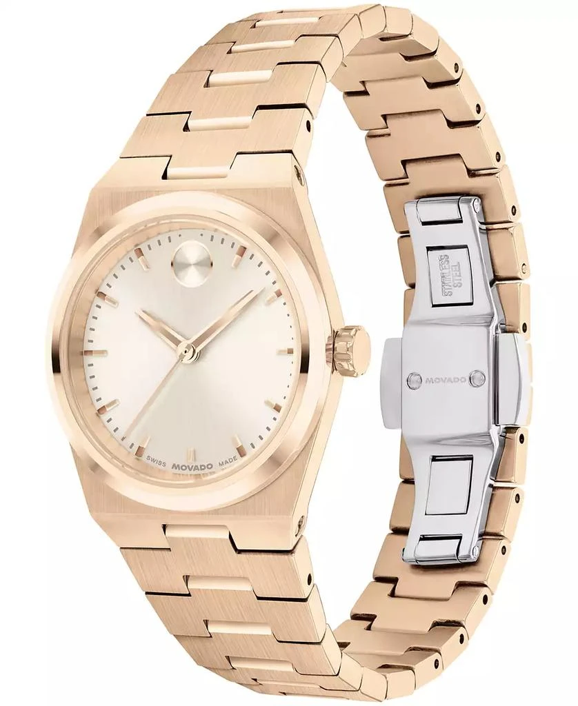 Movado Women's Bold Quest Swiss Quartz Ionic Plated Light Rose Gold Steel Watch, 28mm 2
