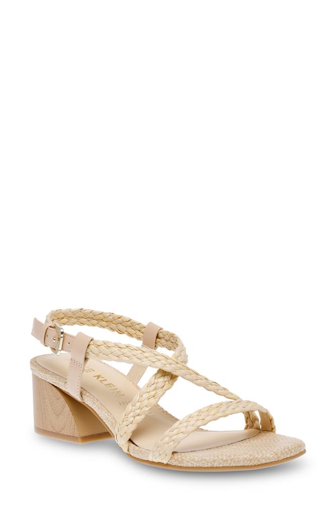 Anne Klein Meliza Block Heel Raffia Sandal