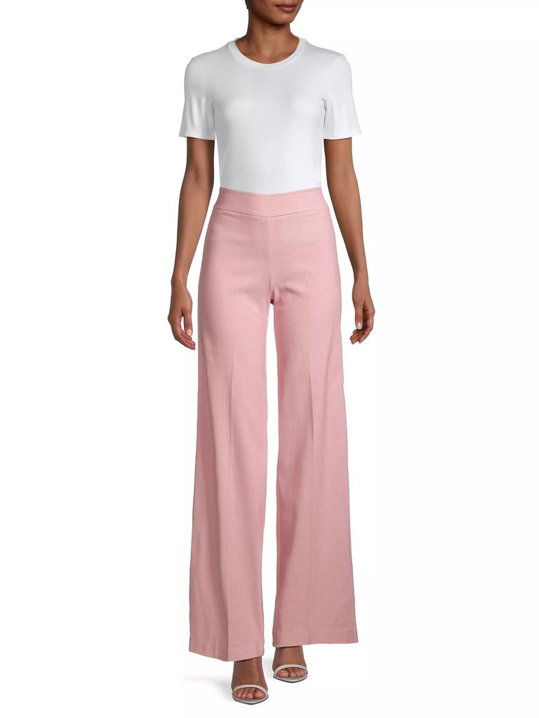 Avenue Montaigne Flavia Wide-Leg Cotton-Blend Pants