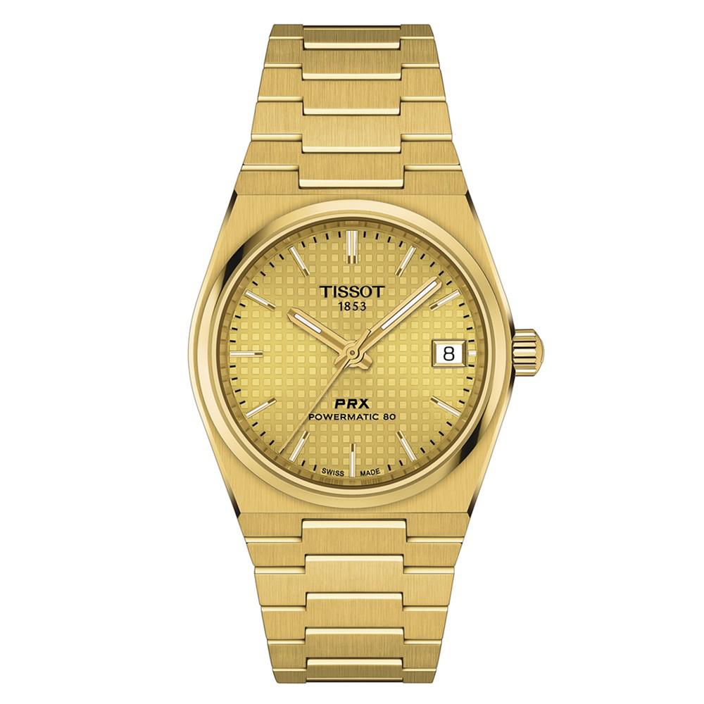 Tissot Women's Swiss Automatic PRX Powermatic 80 Gold PVD Stainless Steel Bracelet Watch 35mm