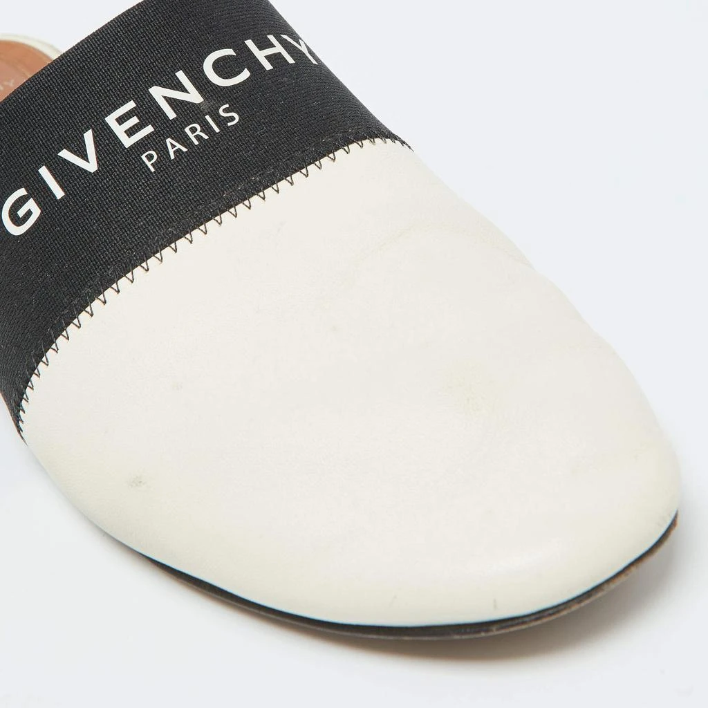 Givenchy Givenchy Black/White Leather and Elastic Bedford Flat Mules Size 40.5 7