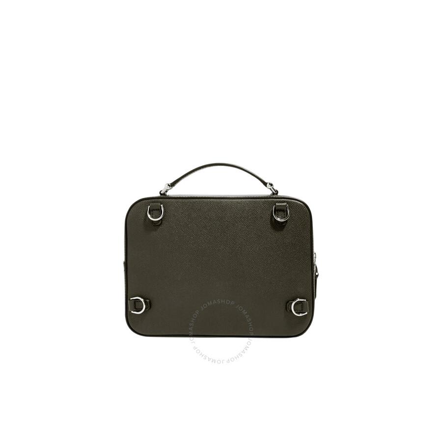 Dunhill Olive Grey Cadogan Top Handle Bag