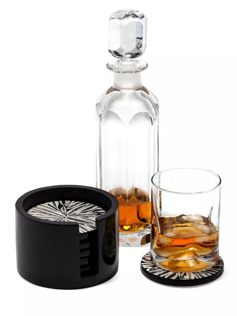 LADORADA Black Almendro Set of Six Coasters