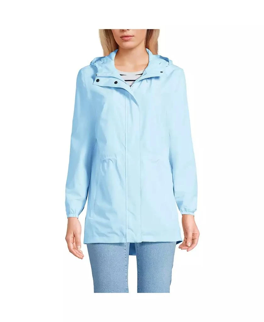 Lands
End Women
s Waterproof Hooded Packable Raincoat