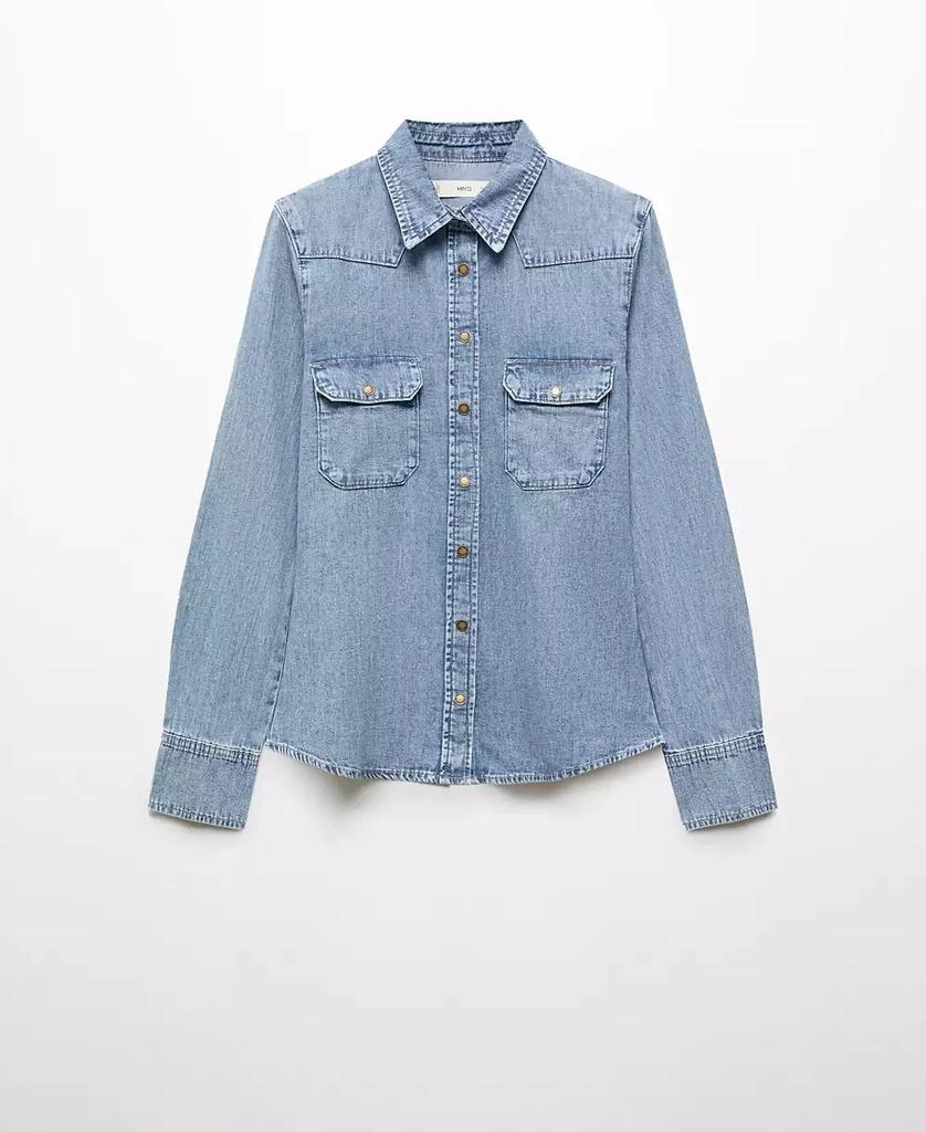 Mango Women's Chest-Pocket Denim Shirt 5