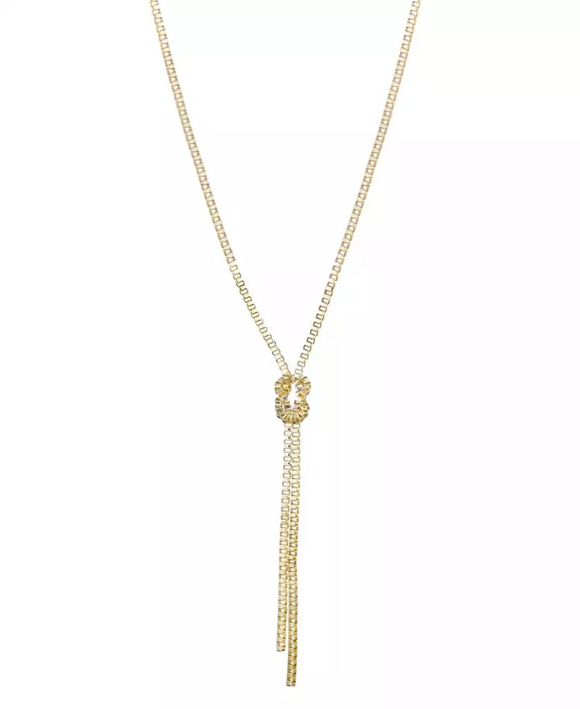 ADORNIA Gold 30" Knotted Box Chain Lariat Necklace