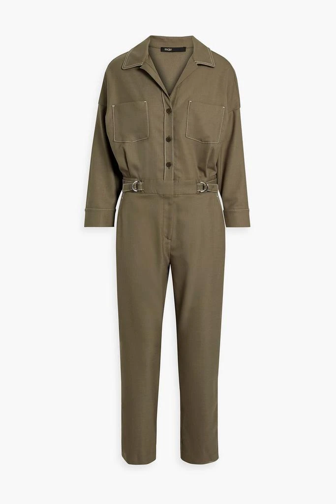 Maje Topstitched twill jumpsuit 1