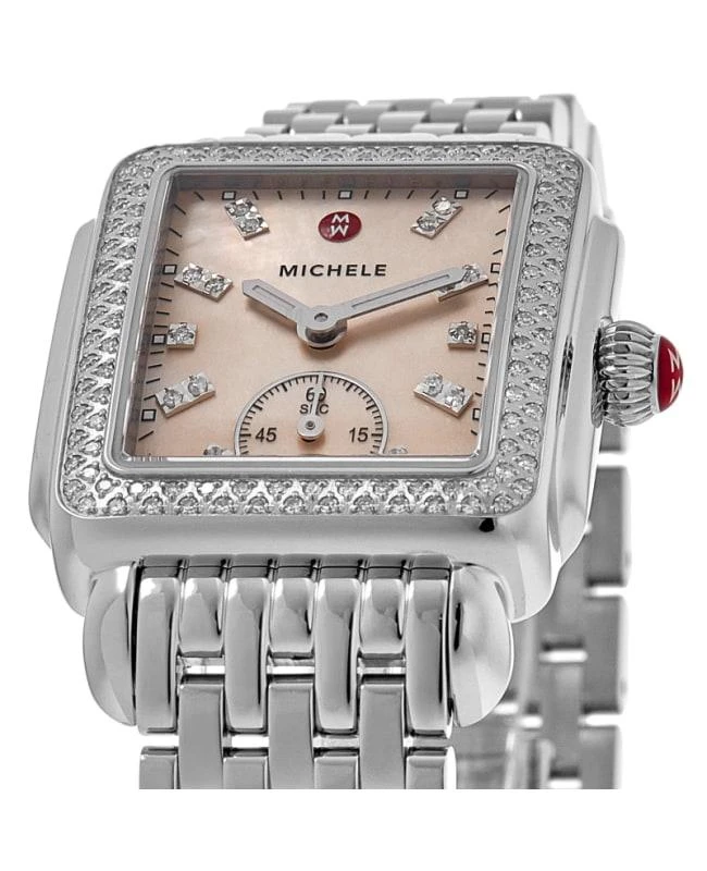 Michele Michele Deco Mid Quartz Mother of Pearl Dial Diamond Bezel Steel Women's Watch MWW06V000131 2