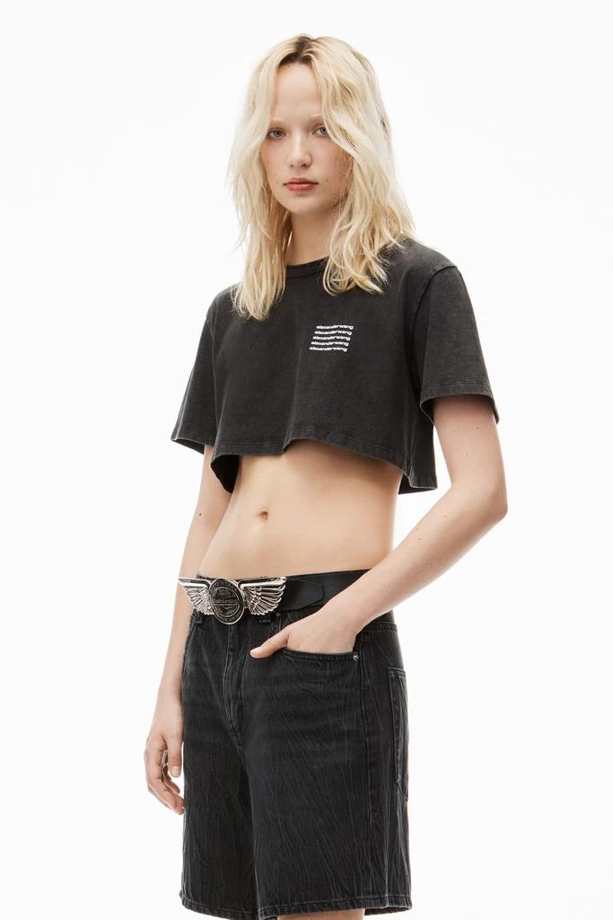 Alexander Wang CROPPED TEE IN ACID WASH JERSEY 1