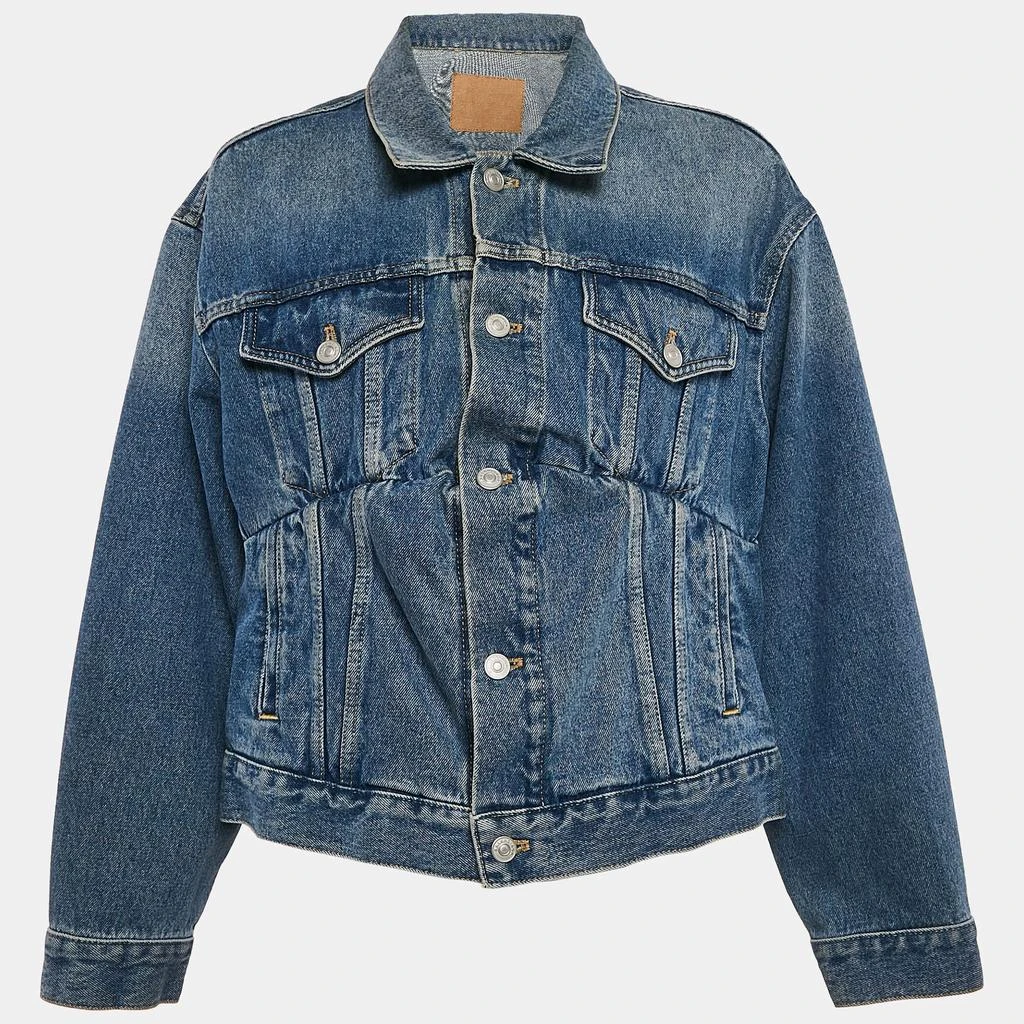 Balenciaga Balenciaga Blue Denim Dart Detail Button Front Jacket S 1