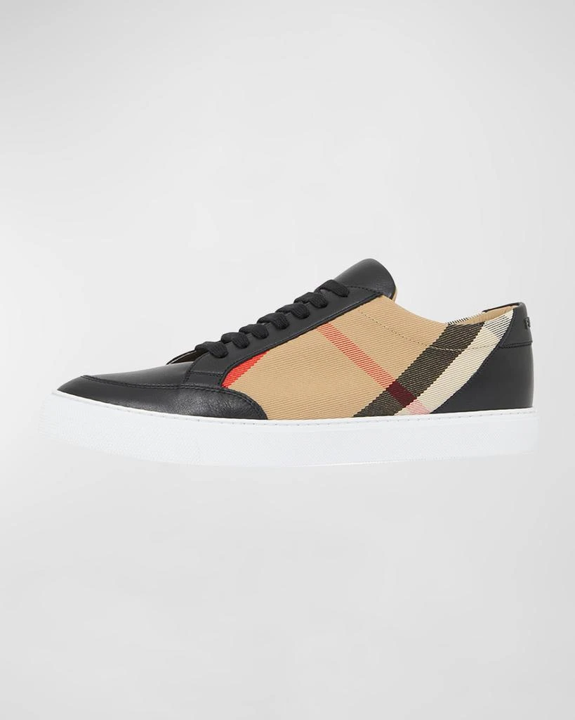 Burberry Salmond Check Leather Low-Top Sneakers 4