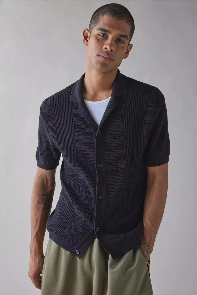 Urban Outfitters UO Catamaran Camp Collar Short Sleeve Sweater