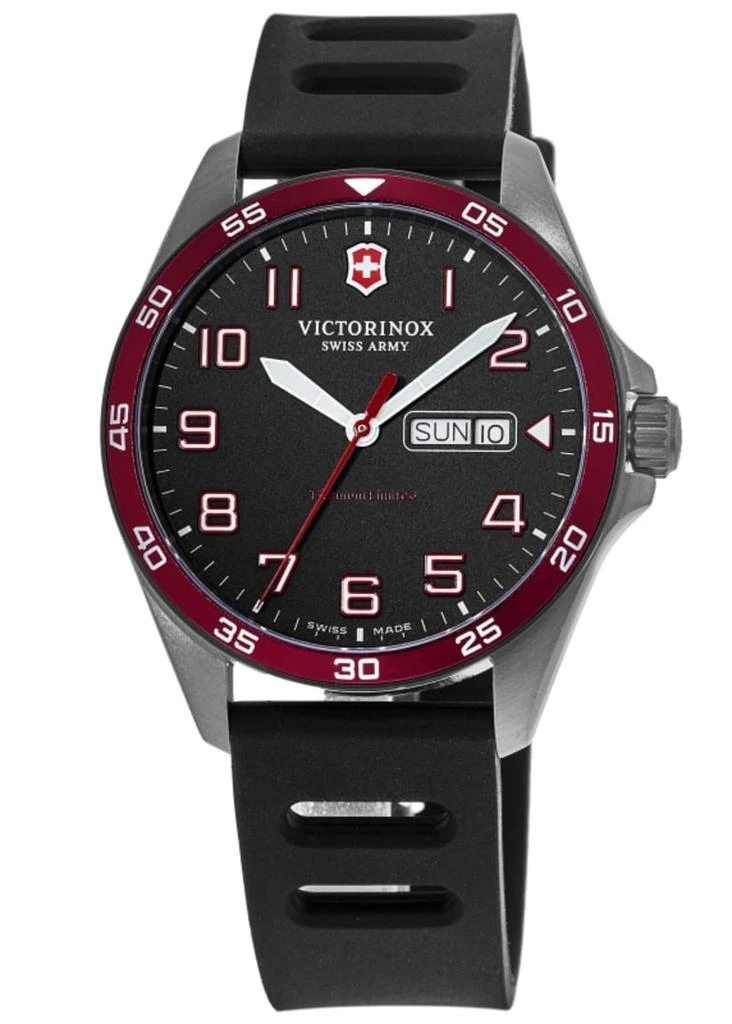 Swiss Army Fieldforce Sport Limited Edition Black Dial Red Bezel Titanium Rubber Strap Men's Watch 249168 1