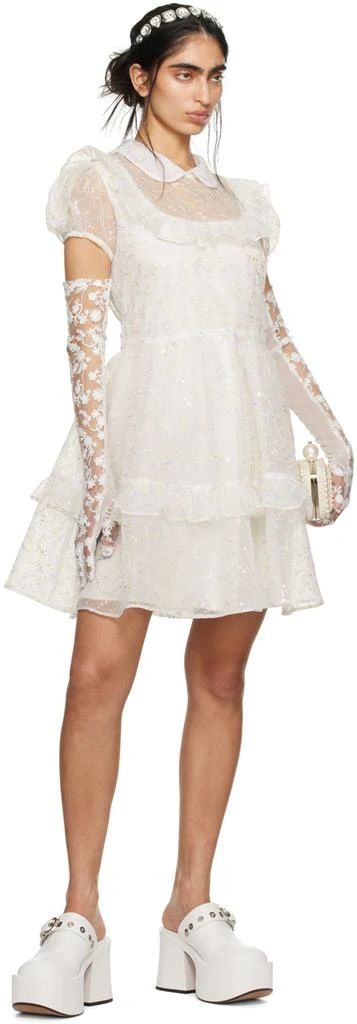 Anna Sui SSENSE Exclusive White Ruffled Minidress 5