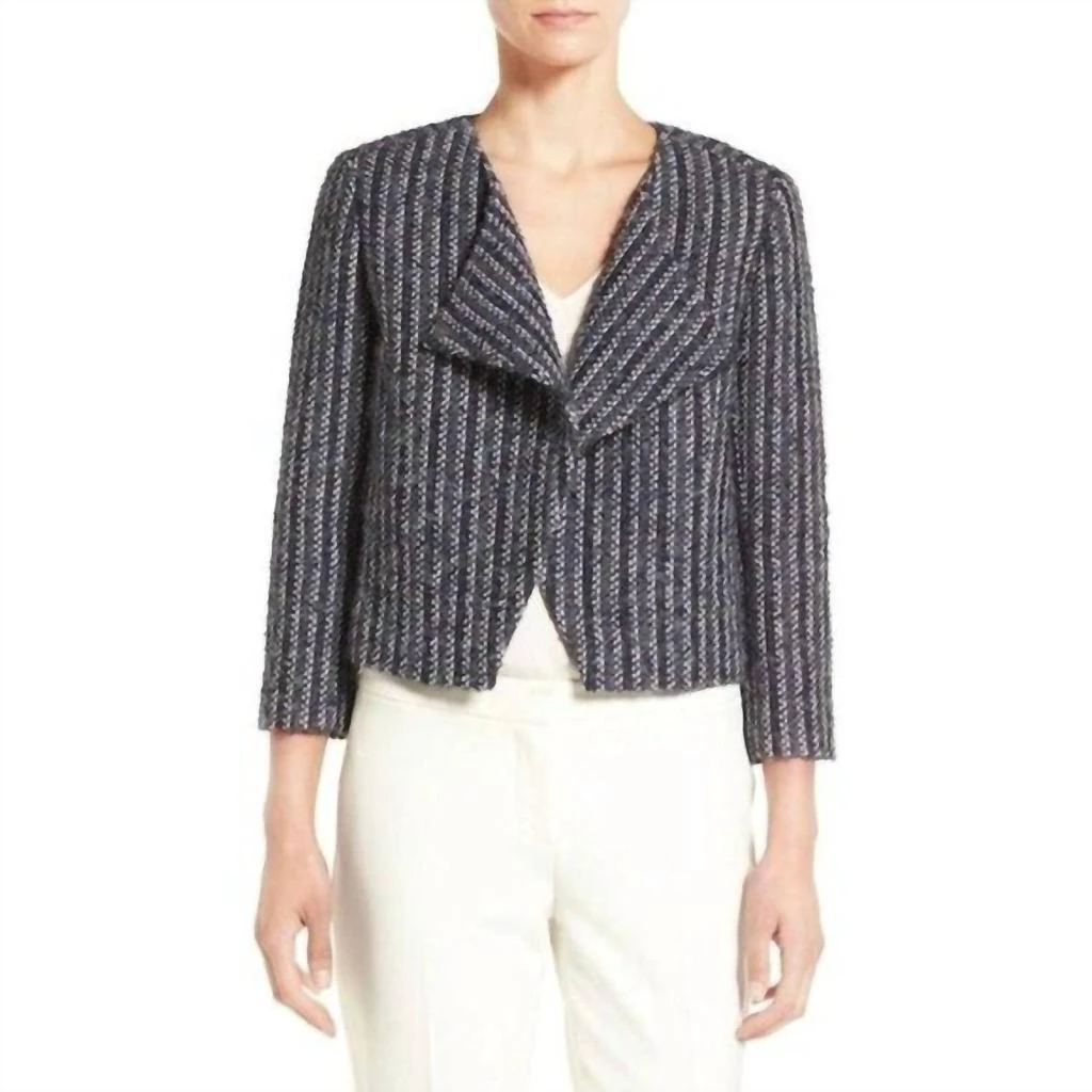 Classiques Entie Classiques Entie - Asymmetrical Crop Tweed Open Front Jacket