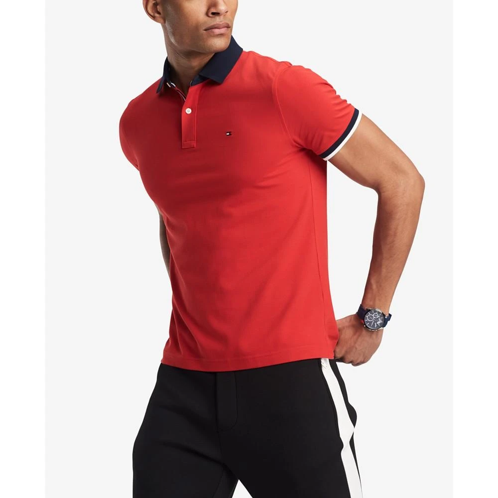 Tommy Hilfiger Men's Custom-Fit Contrast Trim Sanders Polo 1